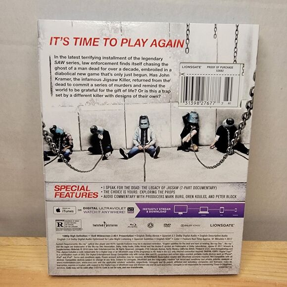 BLU-RAY/ DVD Jigsaw The Game Continues w/ Outter Sleeve - Picture 2 of 3